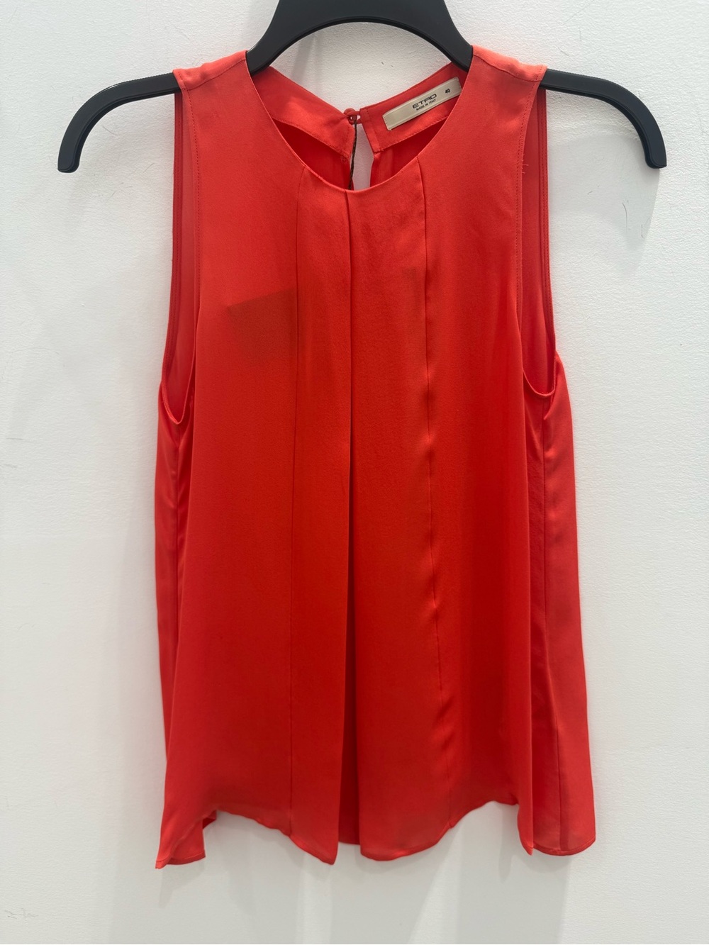 Etro Red Sleeveless Pleated Front Camisole